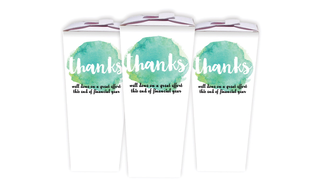 Watercolour Thanks Green Personalised Chocaboxes