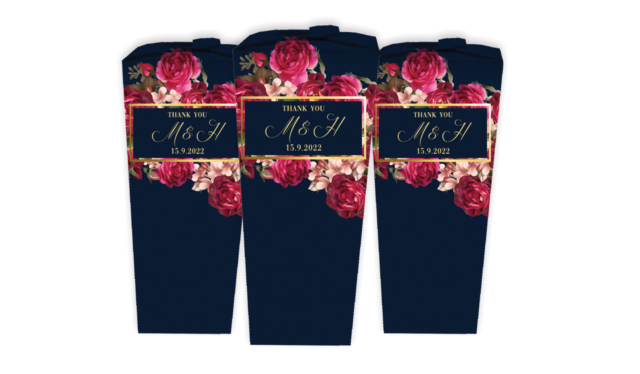 Bold Floral Wedding Personalised Chocaboxes