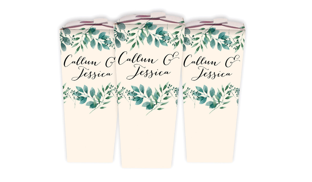 Branches On Cream Wedding Personalised Chocaboxes