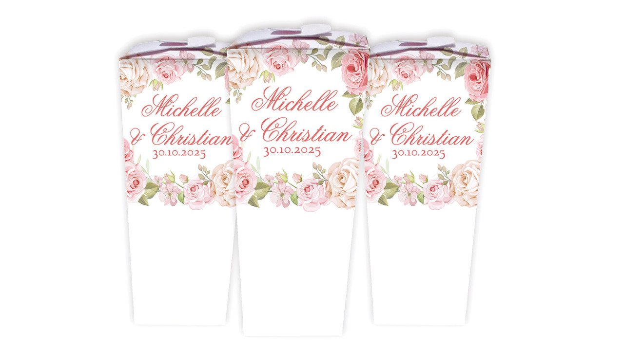 Classic Rose Border Wedding Personalised Chocaboxes