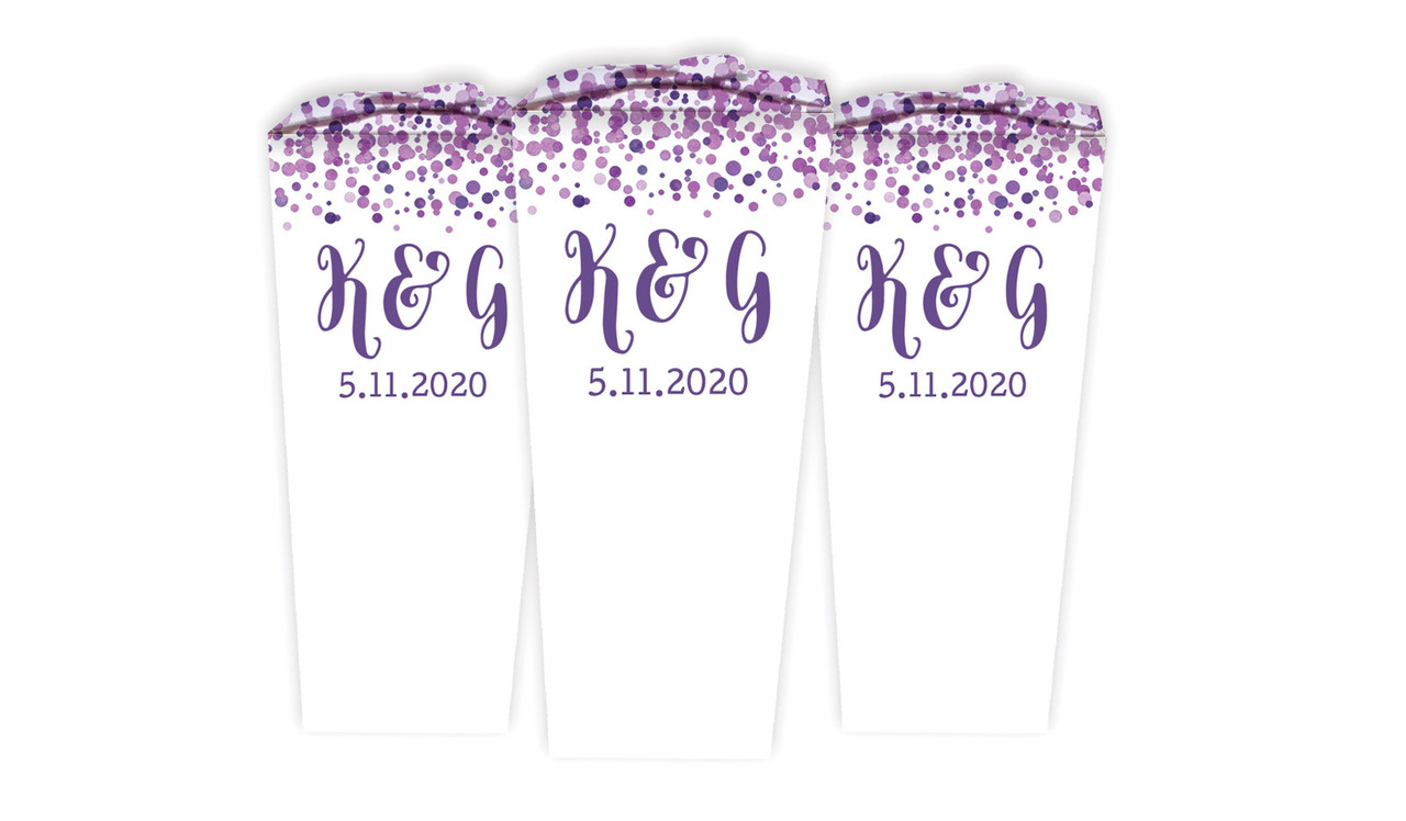 Confetti Purple Wedding Personalised Chocaboxes