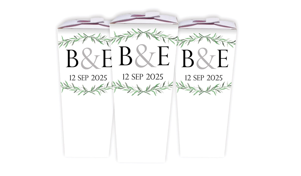 Green Branches Wedding Personalised Chocaboxes