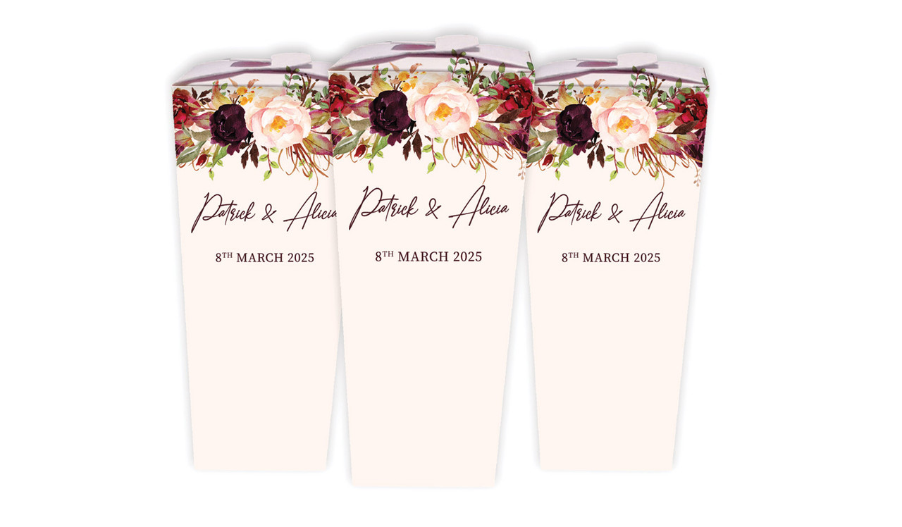 Hanging Flowers Wedding Personalised Chocaboxes