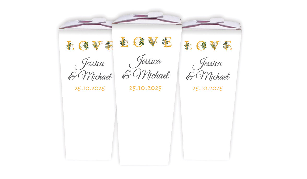 L-O-V-E Flowers Wedding Personalised Chocaboxes