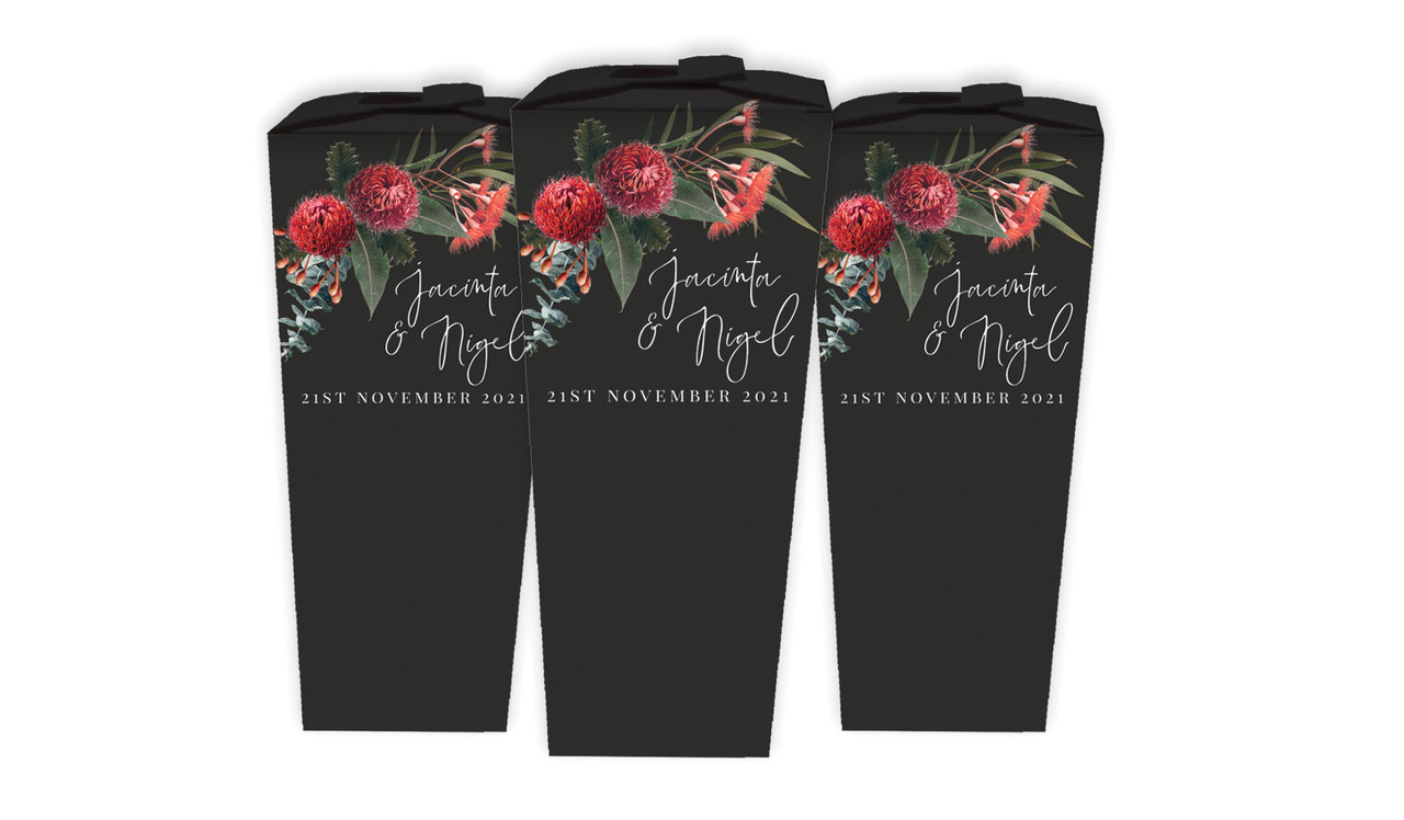 Wild Flowers Dark Wedding Personalised Chocaboxes