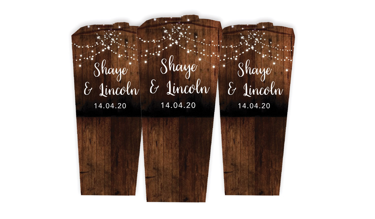 Wood Bunting Wedding Personalised Chocaboxes
