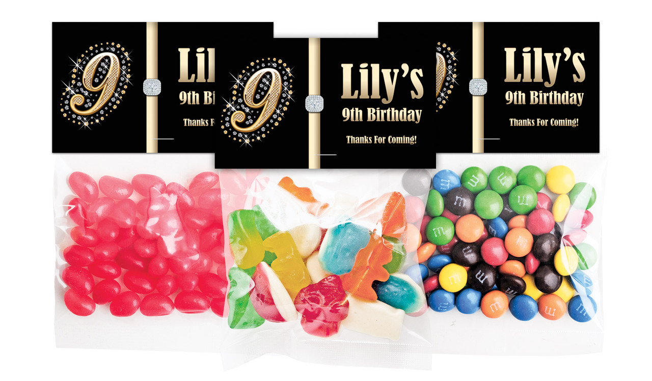 Golden Number Personalised Lolly Bag With Topper