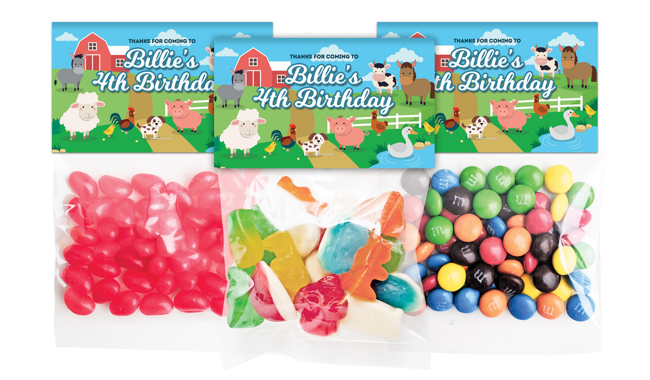 Down The Farm Birthday Personalised Lolly Bag With Topper