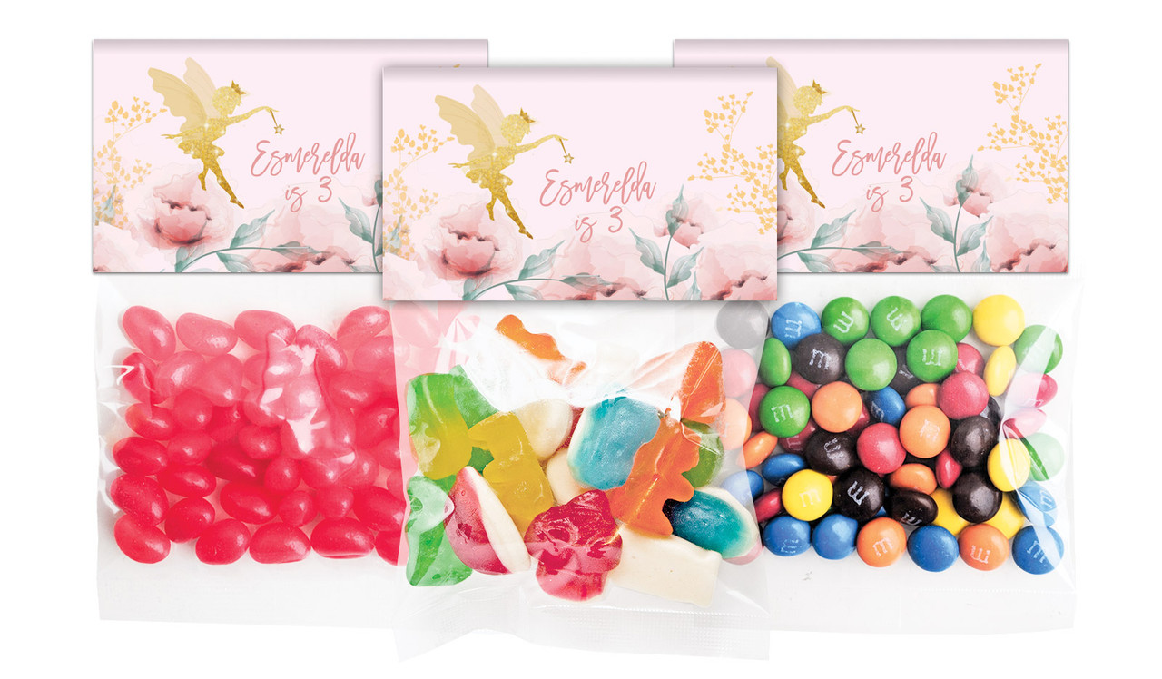 Little Fairy Birthday Personalised Lolly Bag With Topper