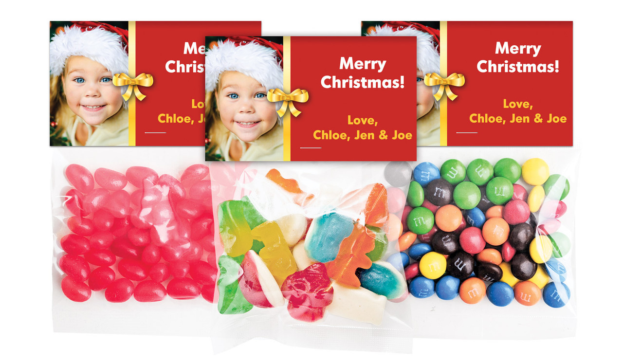Add A Photo Christmas Personalised Lolly Bag With Topper