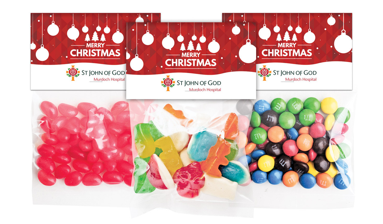 Corporate Christmas Christmas Personalised Lolly Bag With Topper