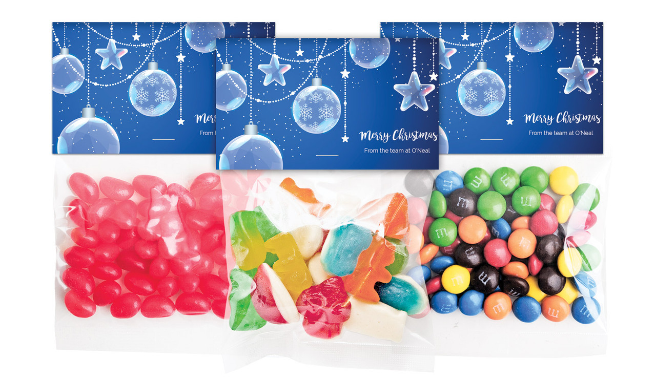 Crystal Baubles Christmas Personalised Lolly Bag With Topper