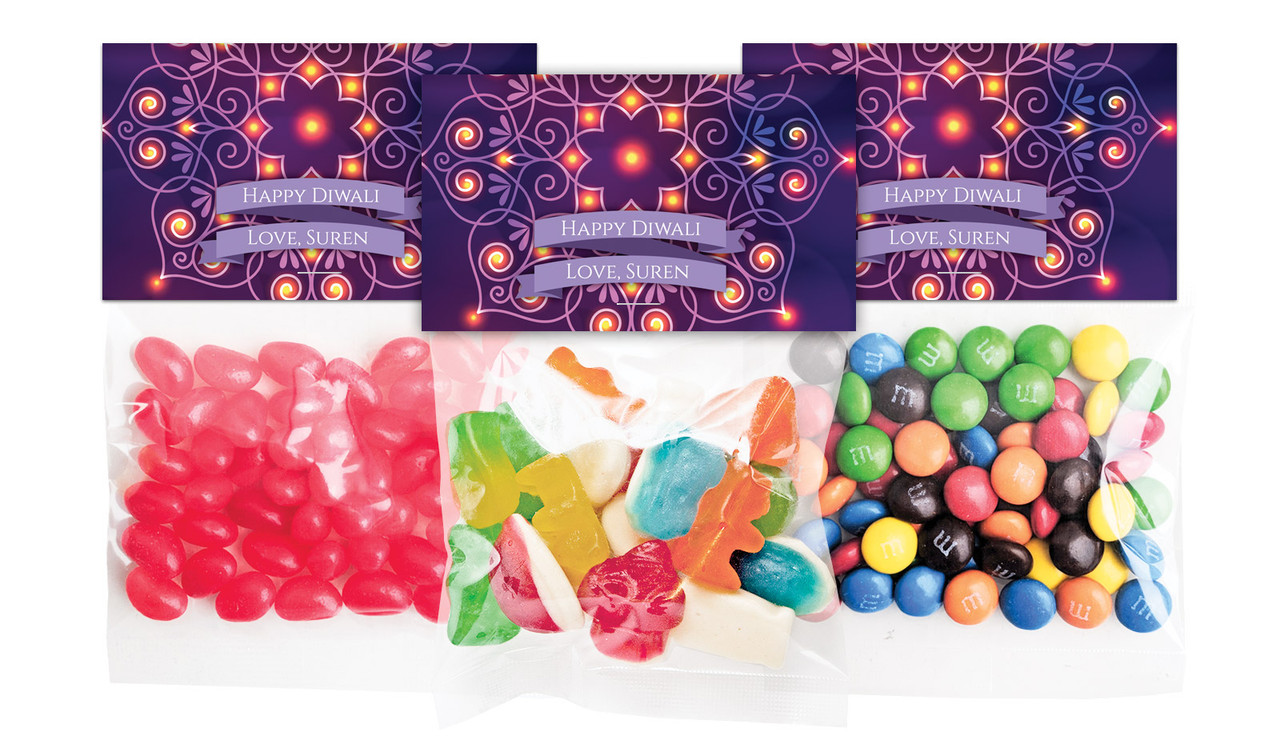 Lantern Mandala Diwali Personalised Lolly Bag With Topper