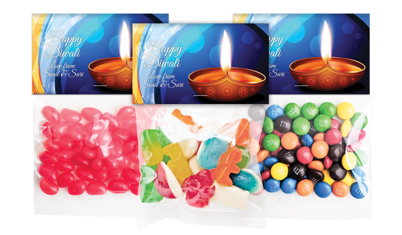 Vibrant Diwali Personalised Lolly Bag With Topper