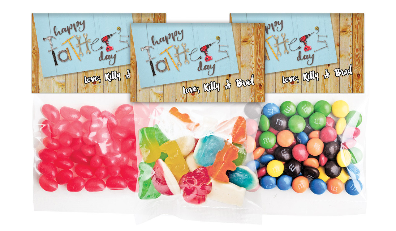 Dad's Tool Box Fathers Day Personalised Lolly Bag With Topper