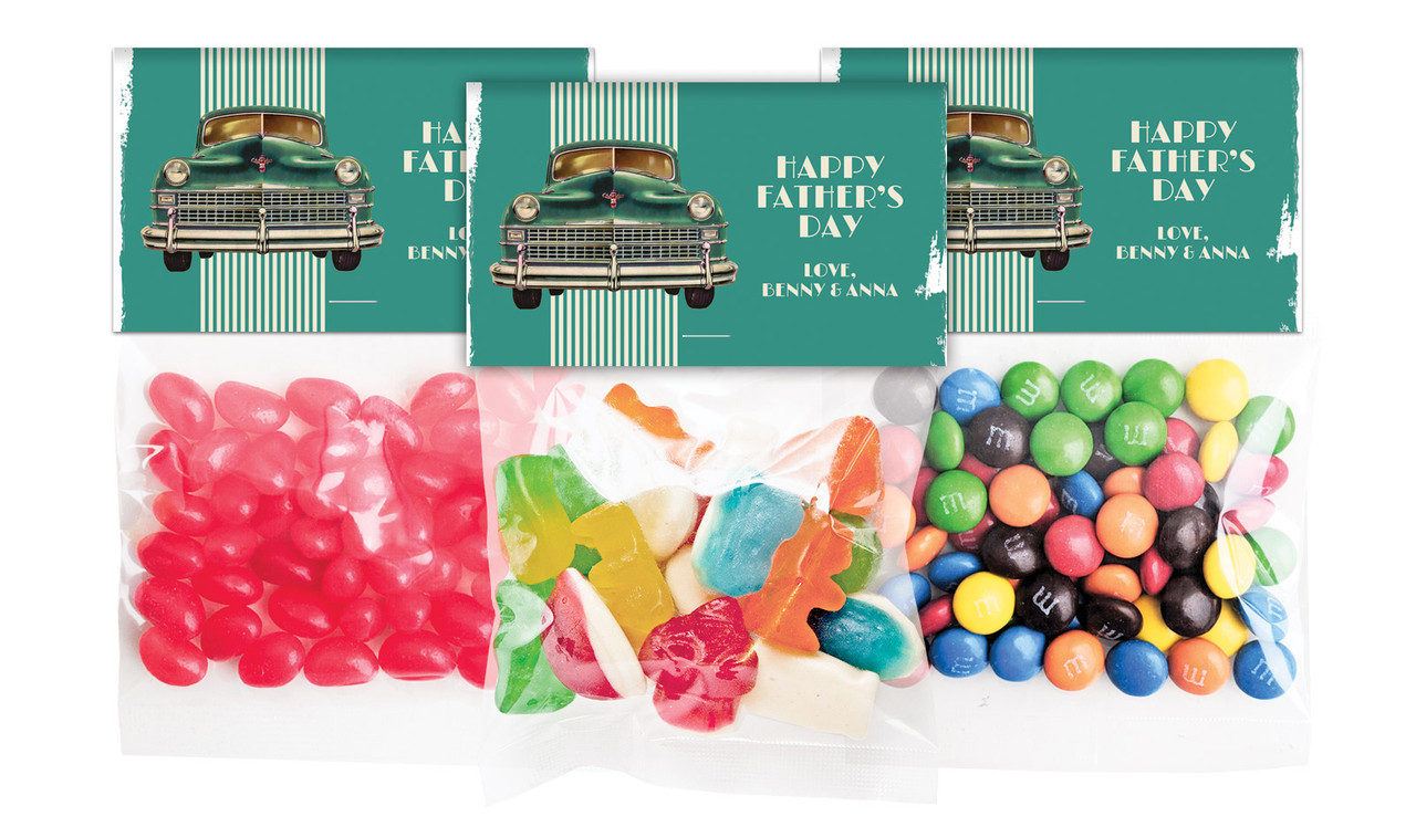 Old Cadillac Fathers Day Personalised Lolly Bag With Topper