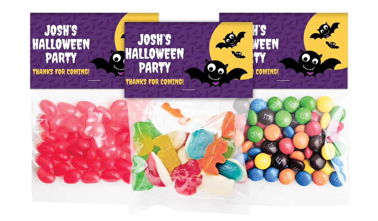 Bat Halloween Personalised Lolly Bag With Topper