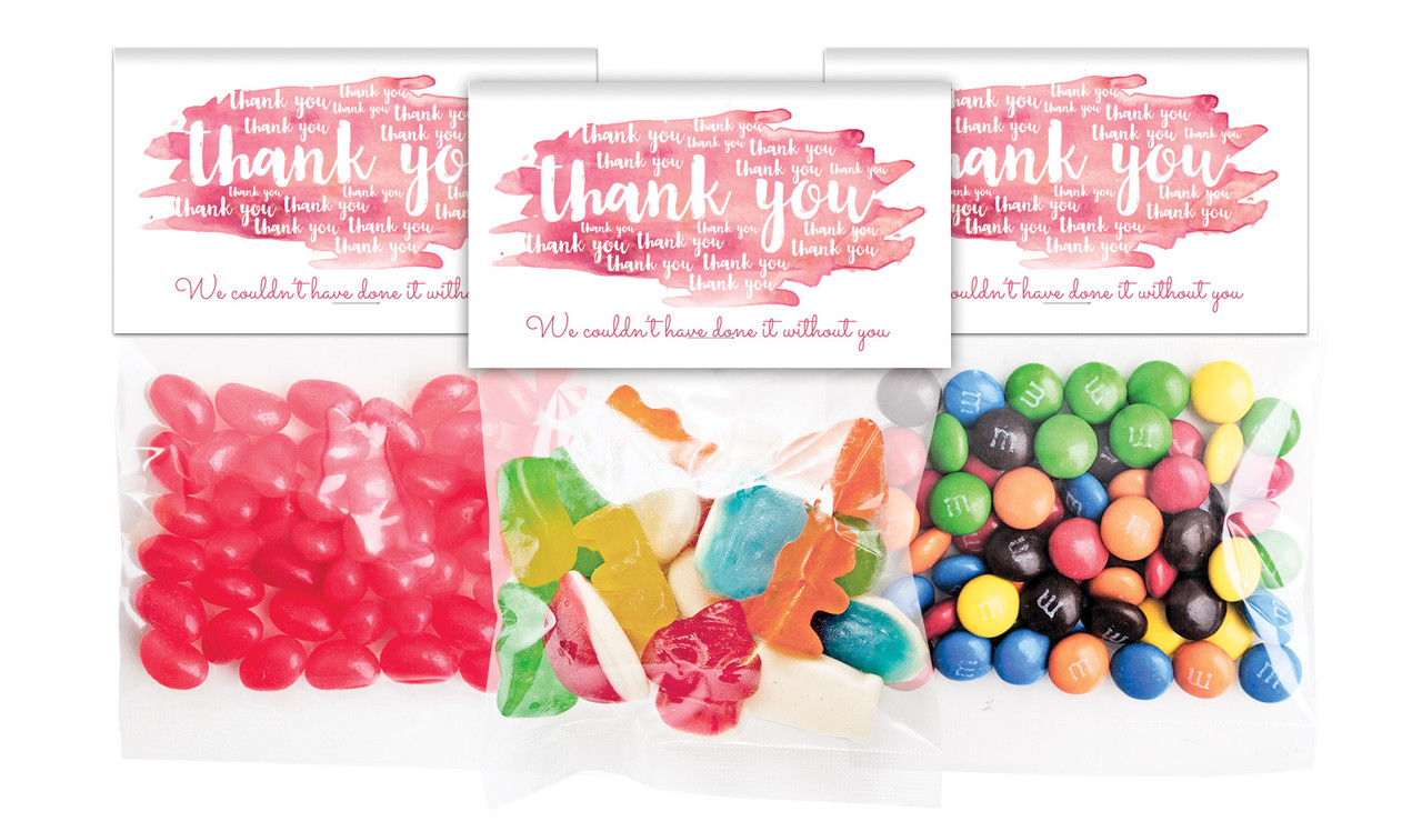 Many Thankyous Personalised Lolly Bag With Topper