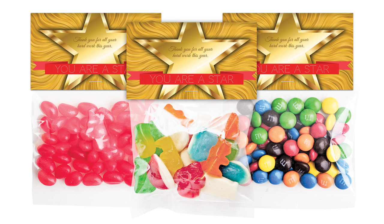 Star Personalised Lolly Bag With Topper