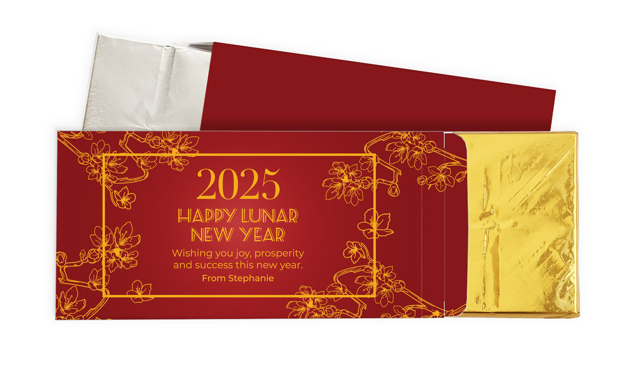 Cherry Blossoms Chinese New Year Chocolate Bar Boxes
