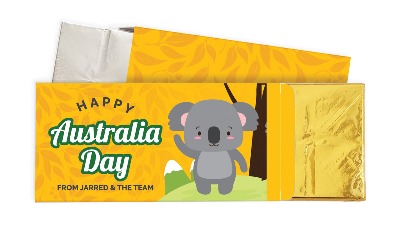 Cute Koala Australia Day Personalised Chocolate Bar In A Box