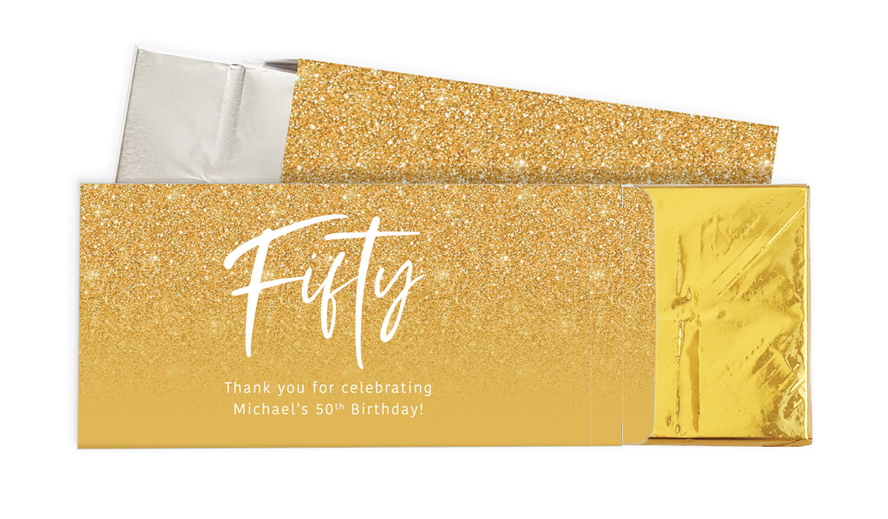 50th Birthday Personalised Chocolate Bar In A Box