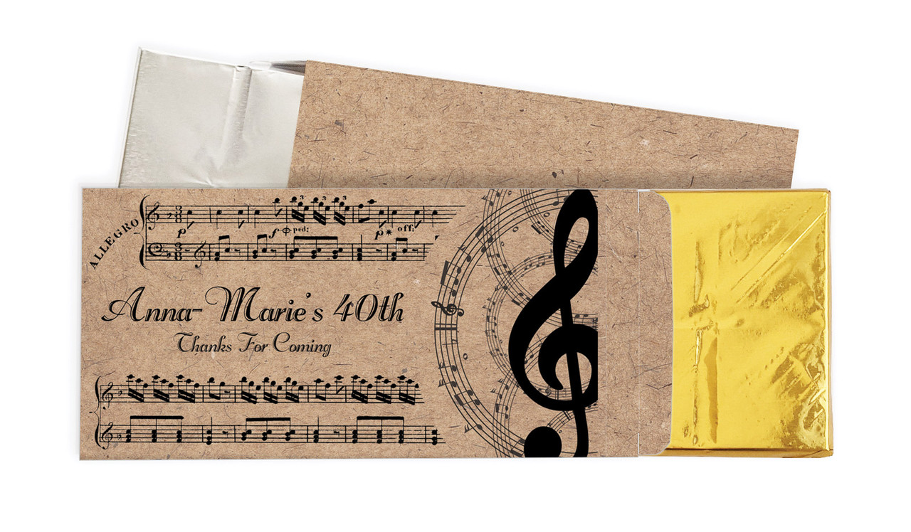 Music Notes Personalised Chocolate Bar In A Box