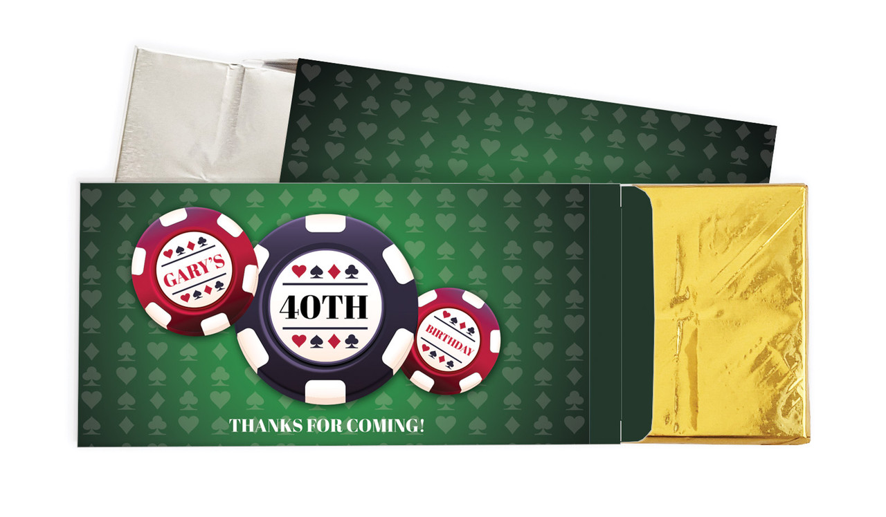 Poker Night Personalised Chocolate Bar In A Box