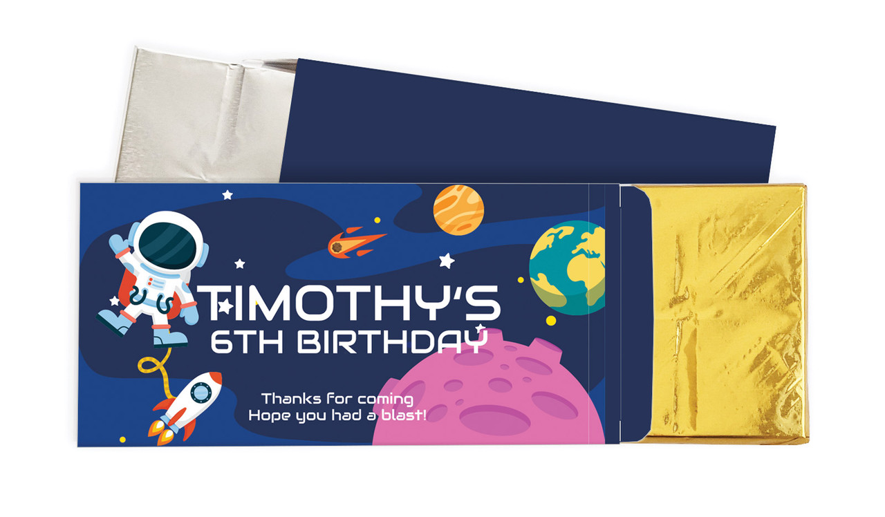 Astronaut Birthday Personalised Chocolate Bar In A Box