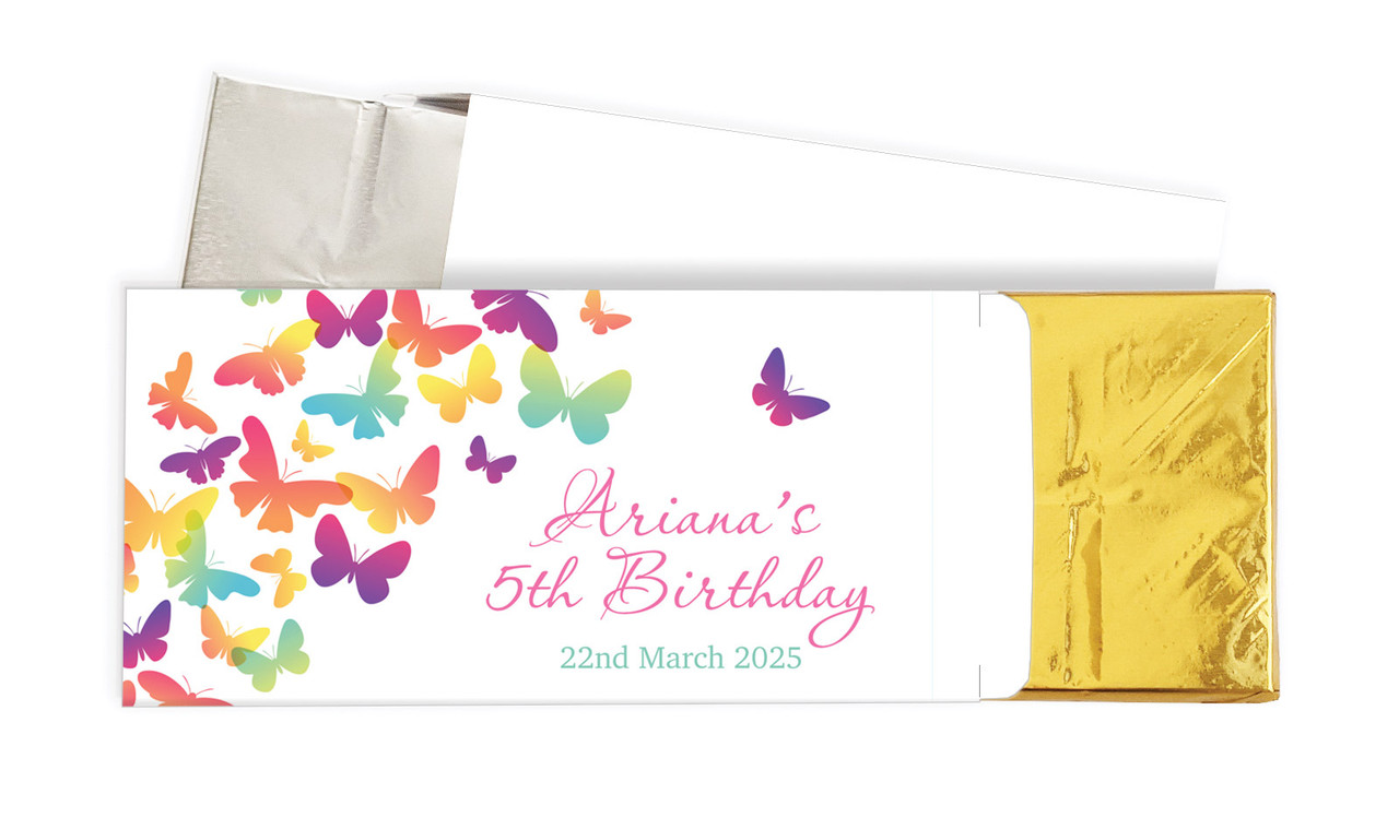 Butterflies Birthday Personalised Chocolate Bar In A Box