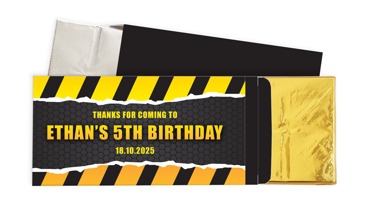 Construction Builders Birthday Personalised Chocolate Bar In A Box