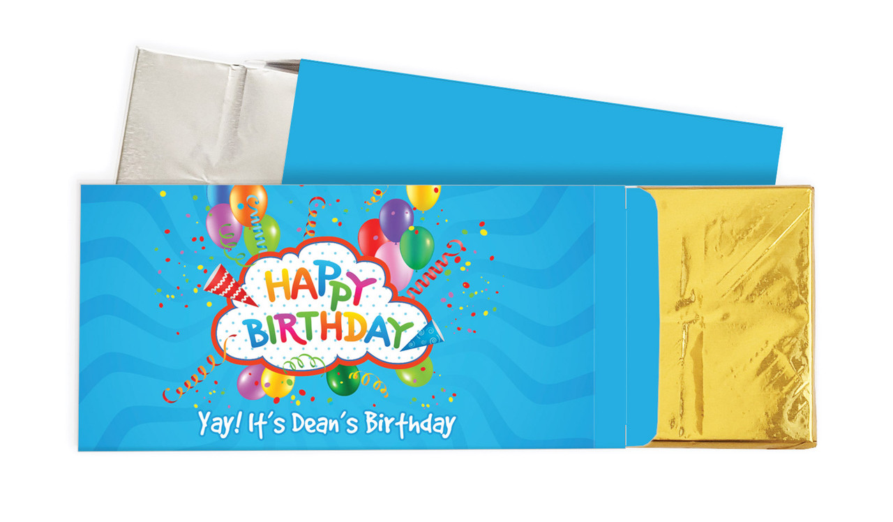 Happy Confetti Birthday Personalised Chocolate Bar In A Box
