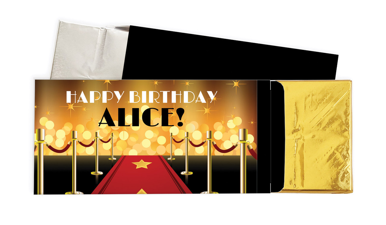 Hollywood Birthday Personalised Chocolate Bar In A Box