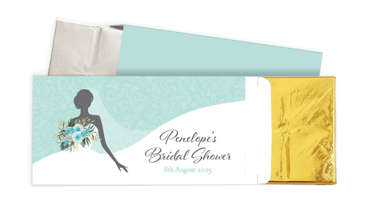 Bridal Dress Bridal Shower Personalised Chocolate Bar In A Box