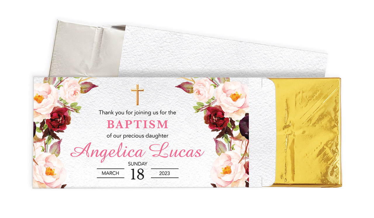 Pink Masala Christening Personalised Chocolate Bar In A Box