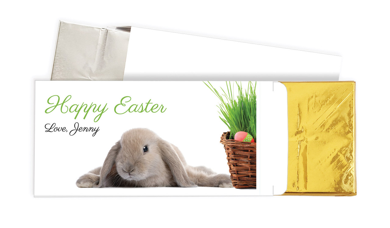 Floppy Eared Rabbit Personalised Chocolate Bar In A Box