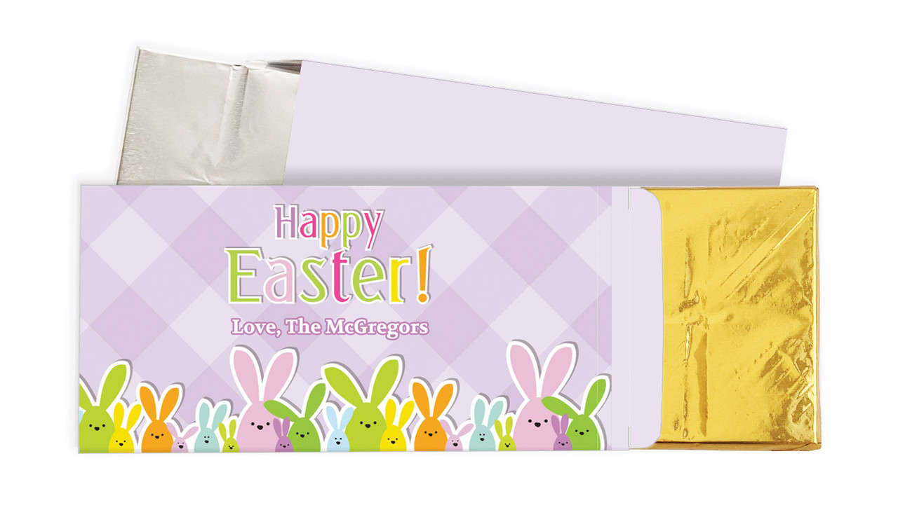 Fluffle Of Bunnies Personalised Chocolate Bar In A Box