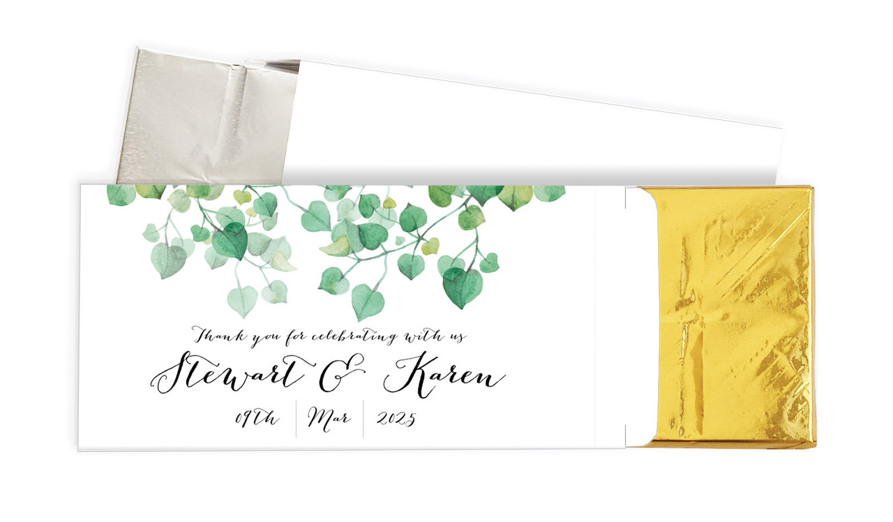 Hanging Leaves Engagement Personalised Chocolate Bar In A Box