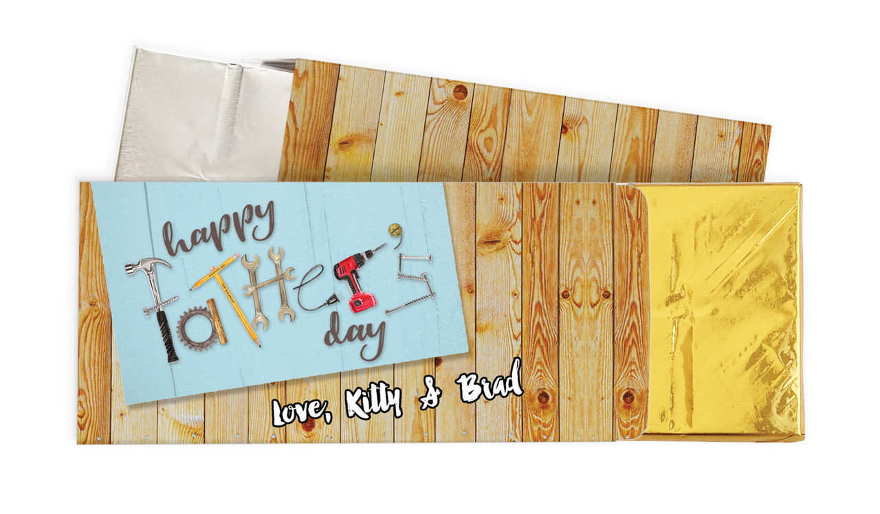 Dad's Tool Box Fathers Day Personalised Chocolate Bar In A Box