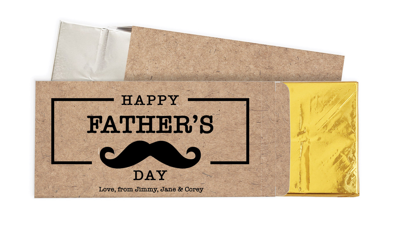Kraft Moustache Fathers Day Personalised Chocolate Bar In A Box