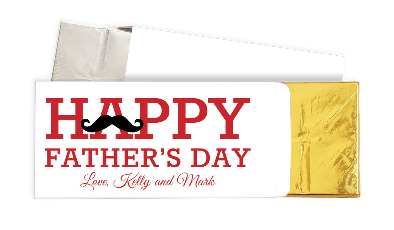 Moustache Fathers Day Personalised Chocolate Bar In A Box
