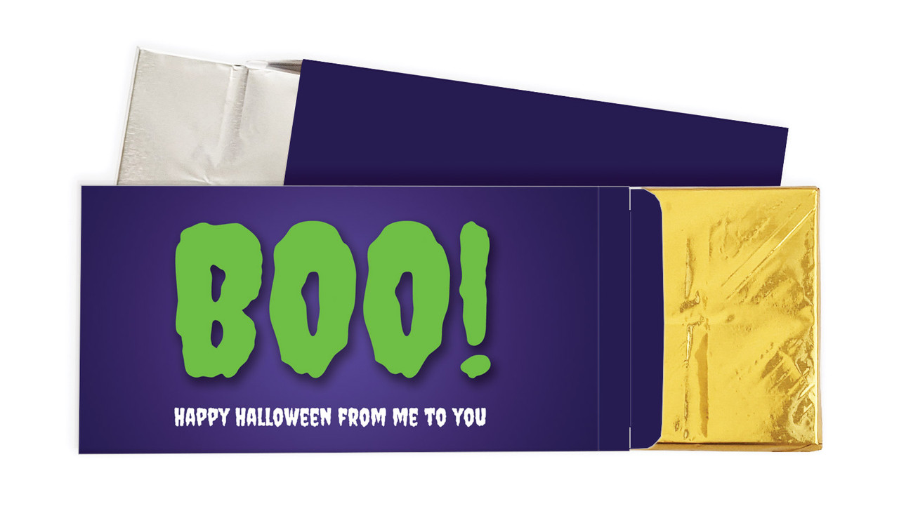 Boo Halloween Personalised Chocolate Bar In A Box