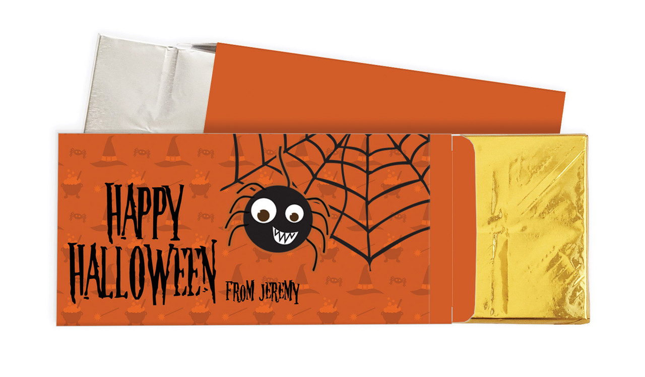Spider Halloween Personalised Chocolate Bar In A Box