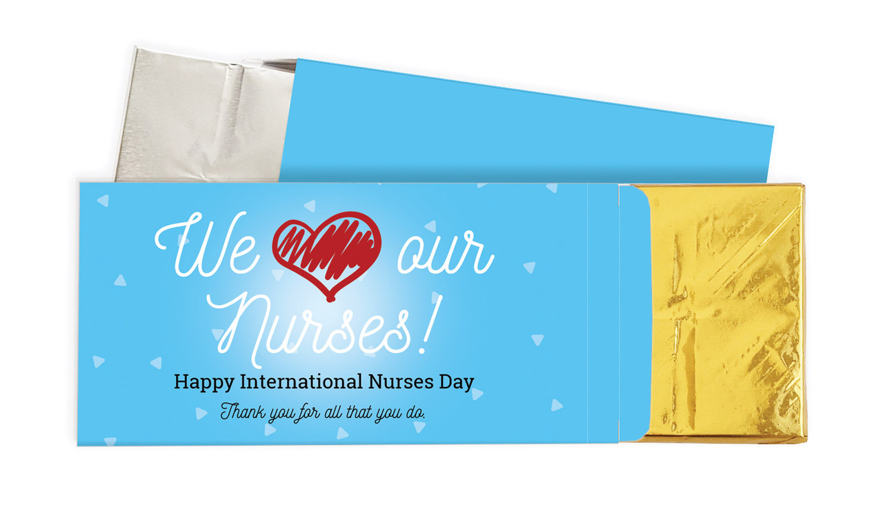 We Love Our Nurses International Nurses Day Personalised Chocolate Bar In A Box