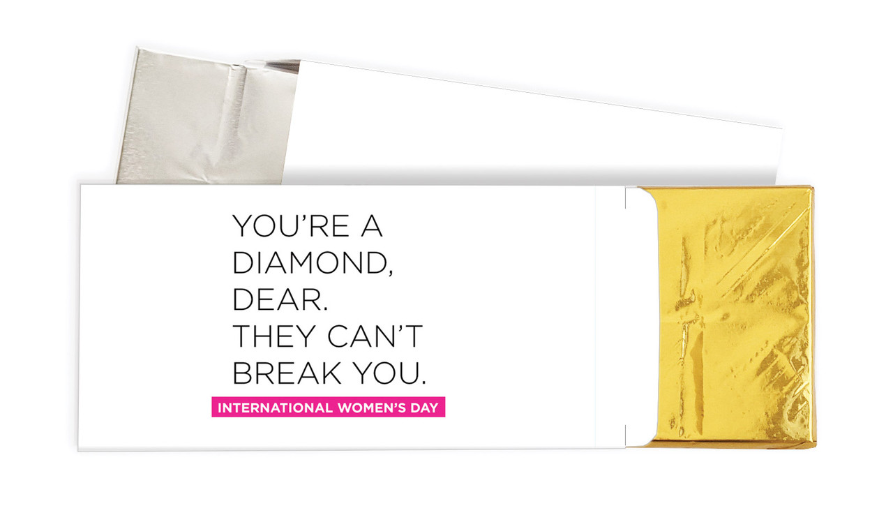 Diamond International Womens Day Personalised Chocolate Bar In A Box