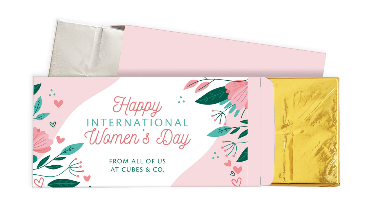 Fun Floral International Womens Day Personalised Chocolate Bar In A Box