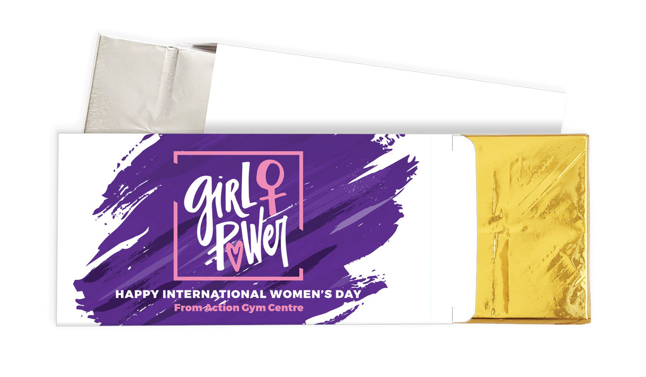 Girl Power International Womens Day Personalised Chocolate Bar In A Box