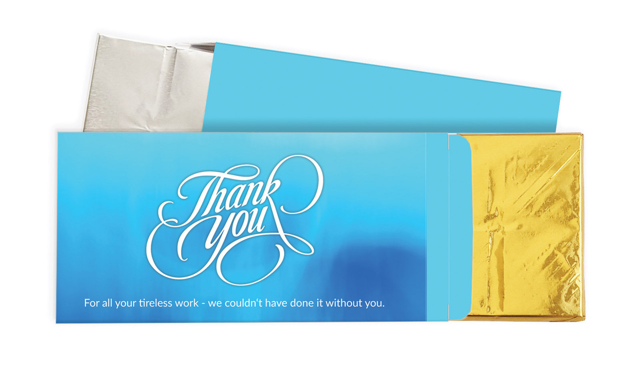 Cursive Thank You Personalised Chocolate Bar In A Box