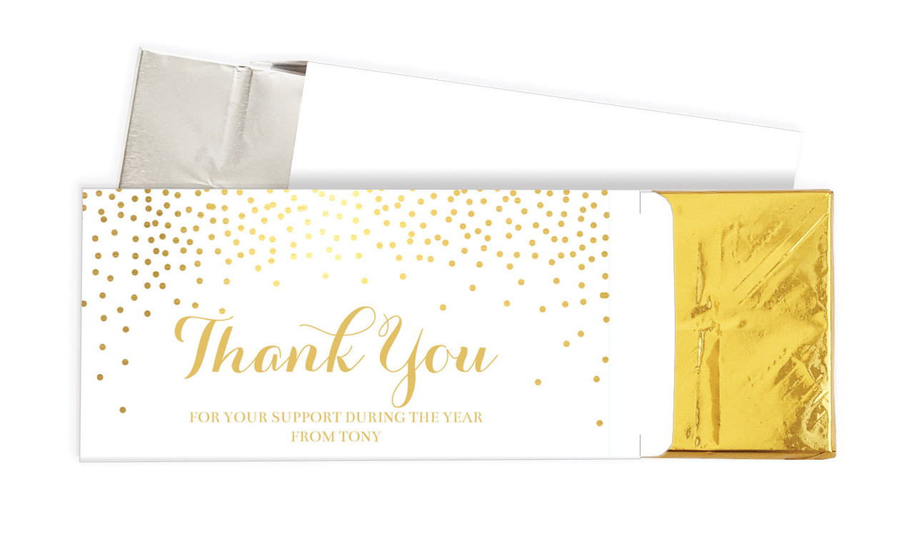Gold Confetti Personalised Chocolate Bar In A Box