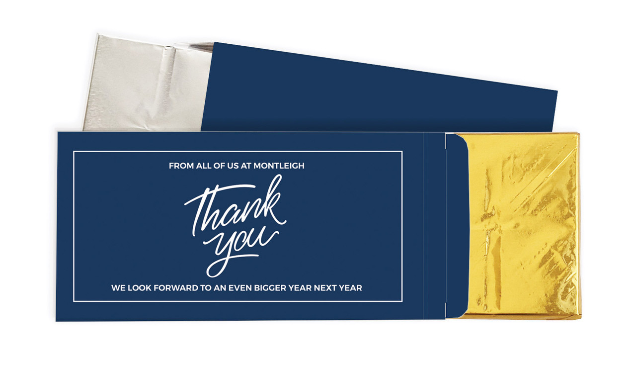 Navy Blue Personalised Chocolate Bar In A Box